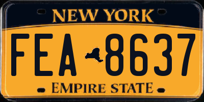 NY license plate FEA8637