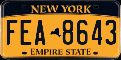 NY license plate FEA8643