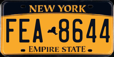 NY license plate FEA8644