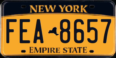NY license plate FEA8657