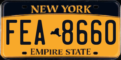 NY license plate FEA8660