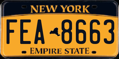 NY license plate FEA8663