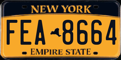 NY license plate FEA8664