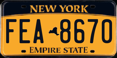NY license plate FEA8670