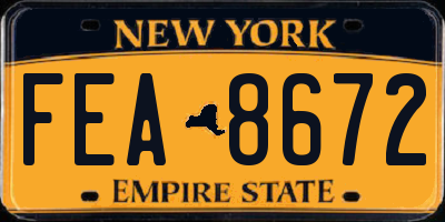 NY license plate FEA8672