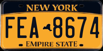 NY license plate FEA8674