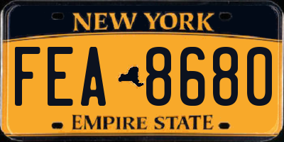 NY license plate FEA8680