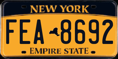 NY license plate FEA8692