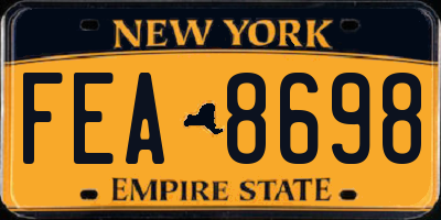 NY license plate FEA8698