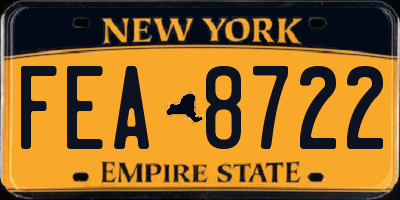 NY license plate FEA8722