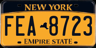 NY license plate FEA8723