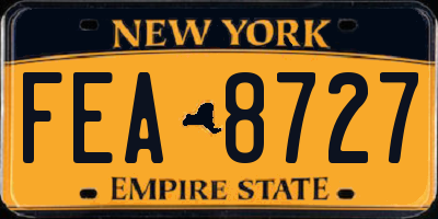 NY license plate FEA8727
