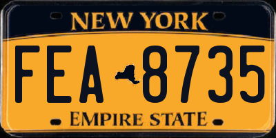 NY license plate FEA8735