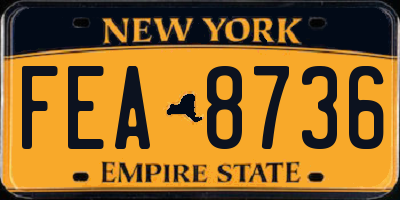 NY license plate FEA8736