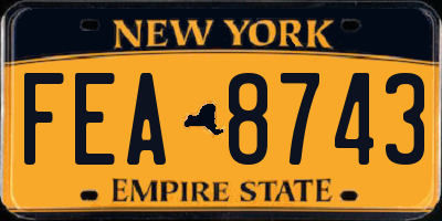 NY license plate FEA8743