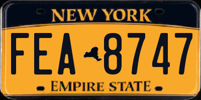 NY license plate FEA8747