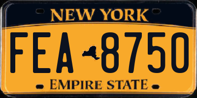 NY license plate FEA8750