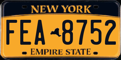NY license plate FEA8752