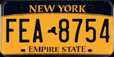 NY license plate FEA8754