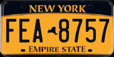 NY license plate FEA8757