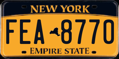 NY license plate FEA8770