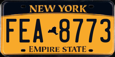 NY license plate FEA8773