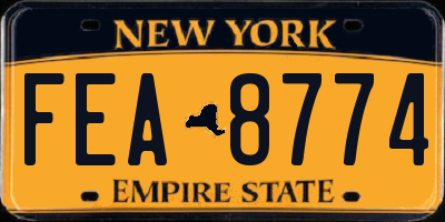 NY license plate FEA8774