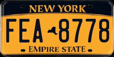 NY license plate FEA8778
