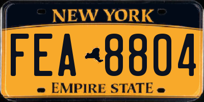 NY license plate FEA8804