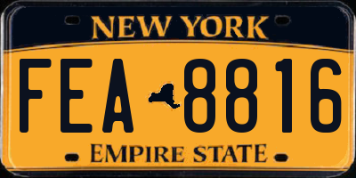 NY license plate FEA8816
