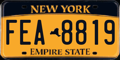 NY license plate FEA8819