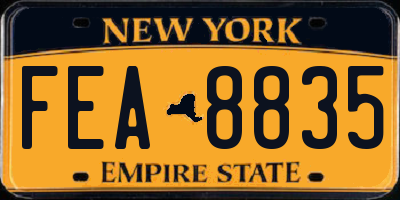NY license plate FEA8835