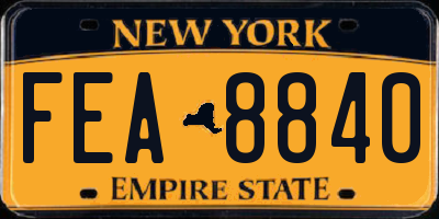 NY license plate FEA8840