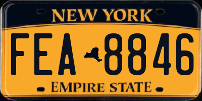 NY license plate FEA8846
