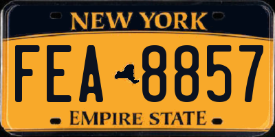 NY license plate FEA8857