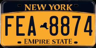 NY license plate FEA8874