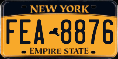 NY license plate FEA8876