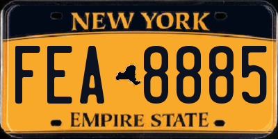 NY license plate FEA8885