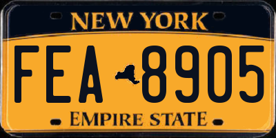 NY license plate FEA8905