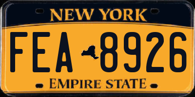 NY license plate FEA8926