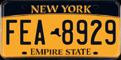 NY license plate FEA8929