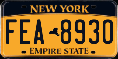 NY license plate FEA8930