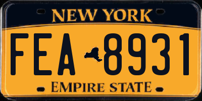NY license plate FEA8931