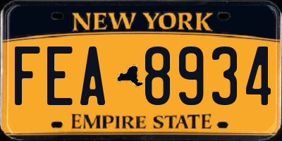 NY license plate FEA8934