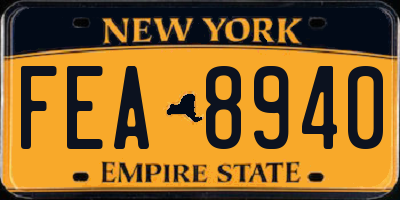 NY license plate FEA8940