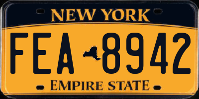 NY license plate FEA8942