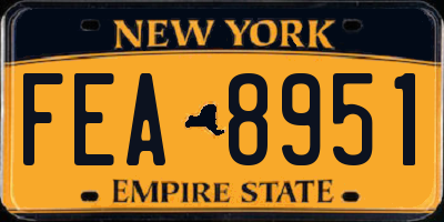 NY license plate FEA8951