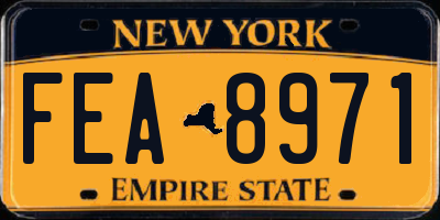 NY license plate FEA8971