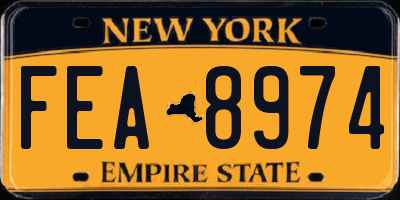 NY license plate FEA8974