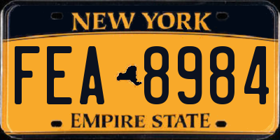NY license plate FEA8984
